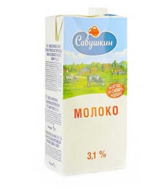 Молоко Савушкин уль.паст. 3,1% 1л